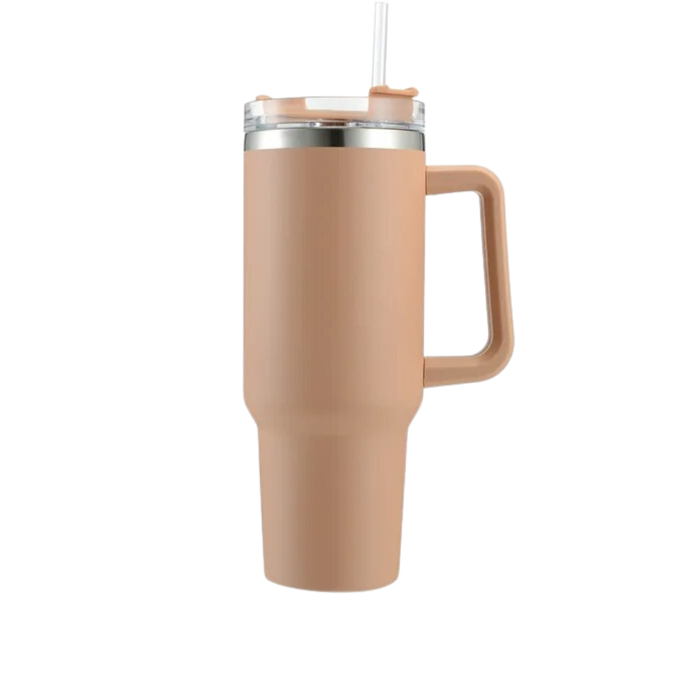 Taza de viaje con asa y gran capacidad para el coche
-Caqui - Ozerty