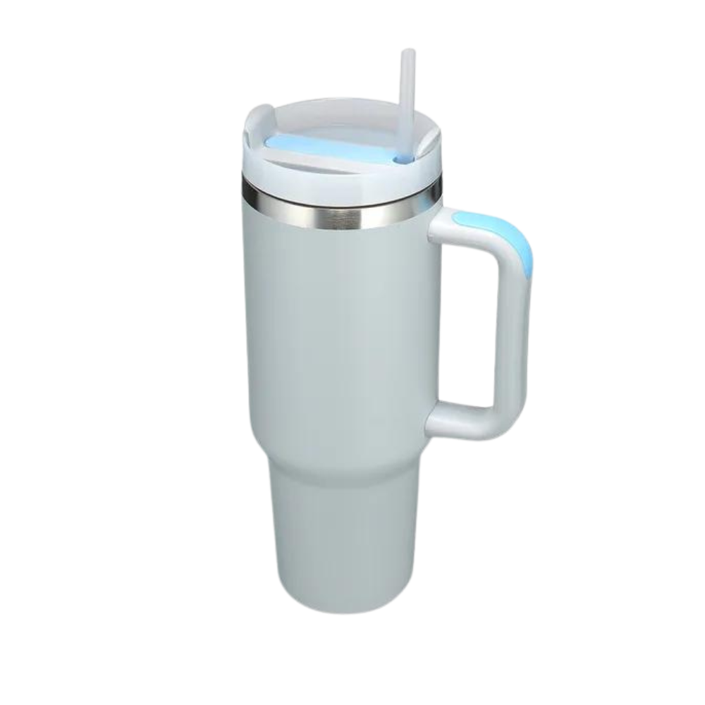 Taza de viaje con asa y gran capacidad para el coche
-Gris claro - Ozerty