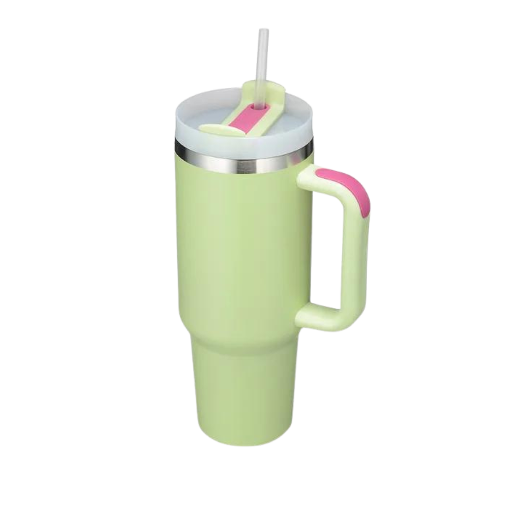 Taza de viaje con asa y gran capacidad para el coche
-Verde claro - Ozerty