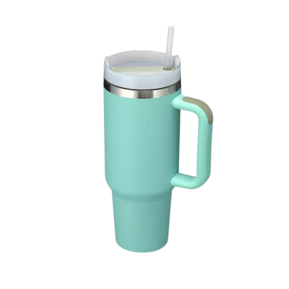 Taza de viaje con asa y gran capacidad para el coche
-Verde guisante - Ozerty