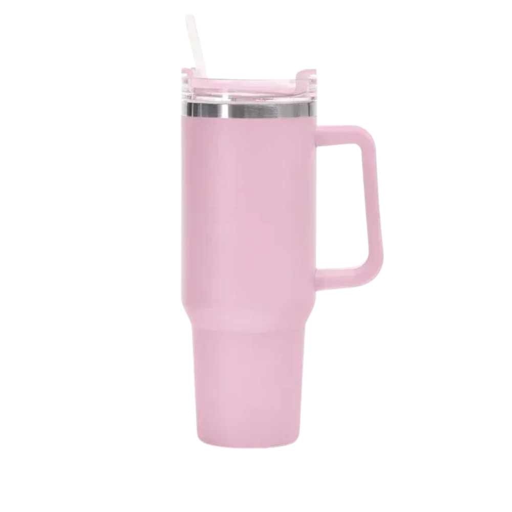 Taza de viaje con asa y gran capacidad para el coche
-Rosa - Ozerty