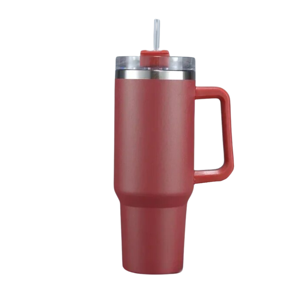 Taza de viaje con asa y gran capacidad para el coche
-Rojo ladrillo - Ozerty