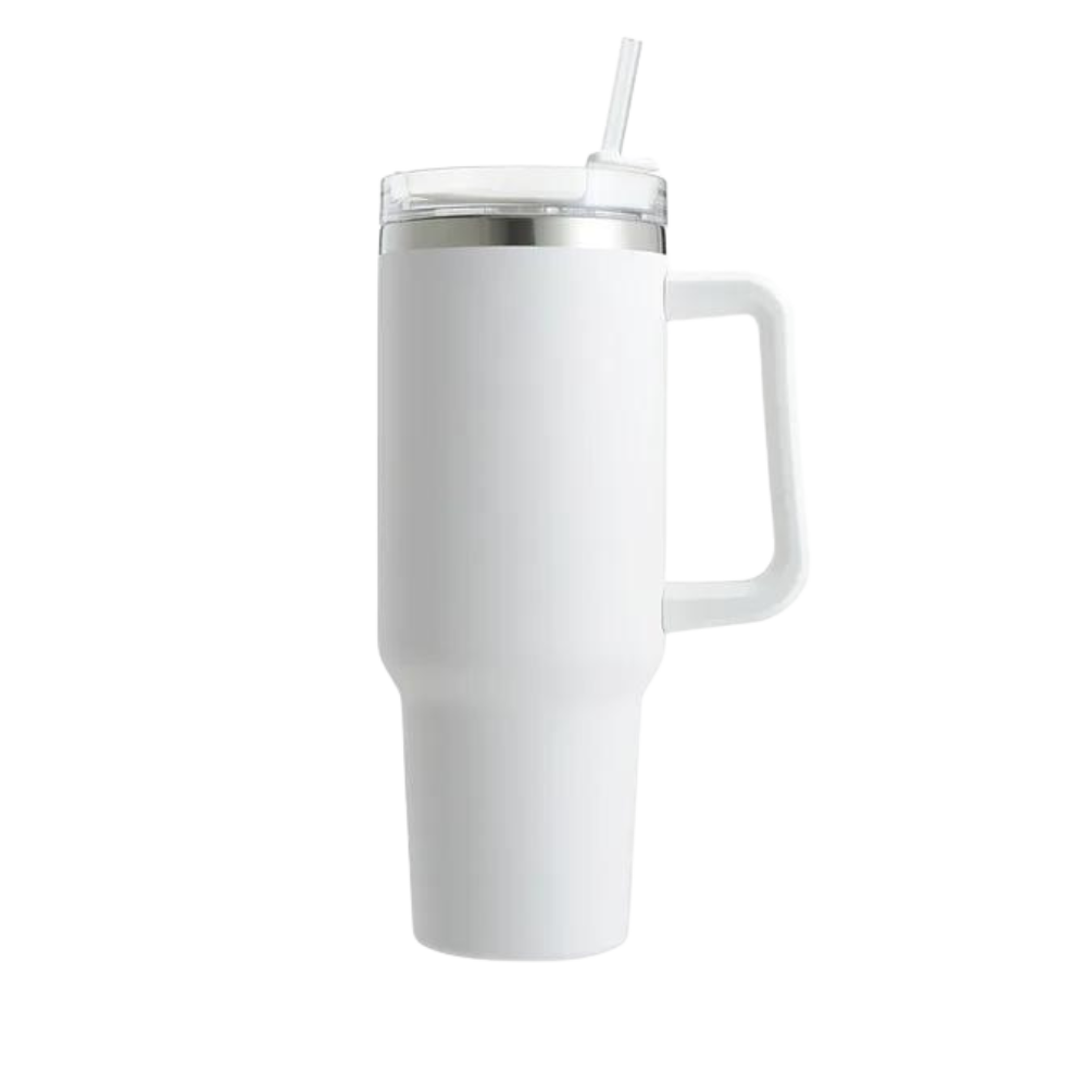 Taza de viaje con asa y gran capacidad para el coche
-Blanco - Ozerty