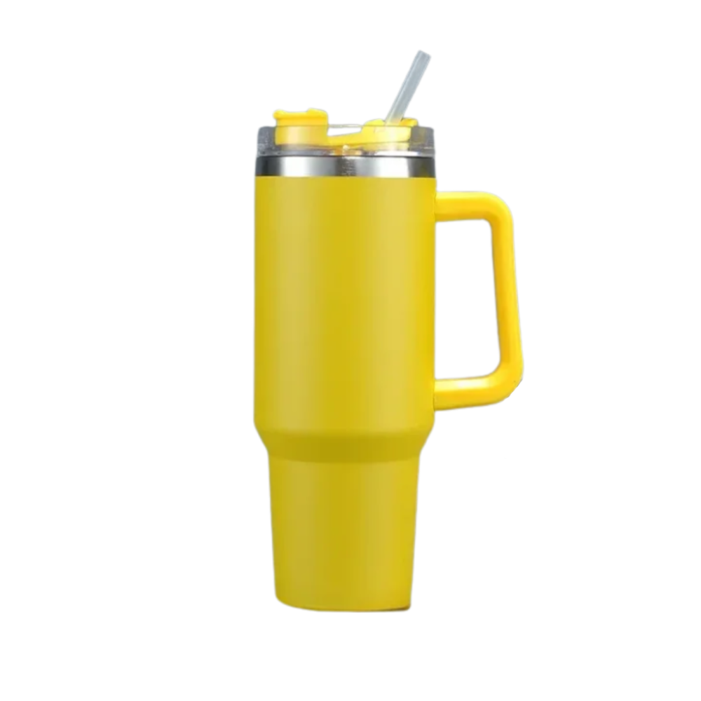 Taza de viaje con asa y gran capacidad para el coche
-Amarillo - Ozerty