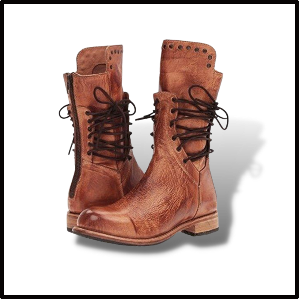 Botines vintage de cuero PU
- Ozerty