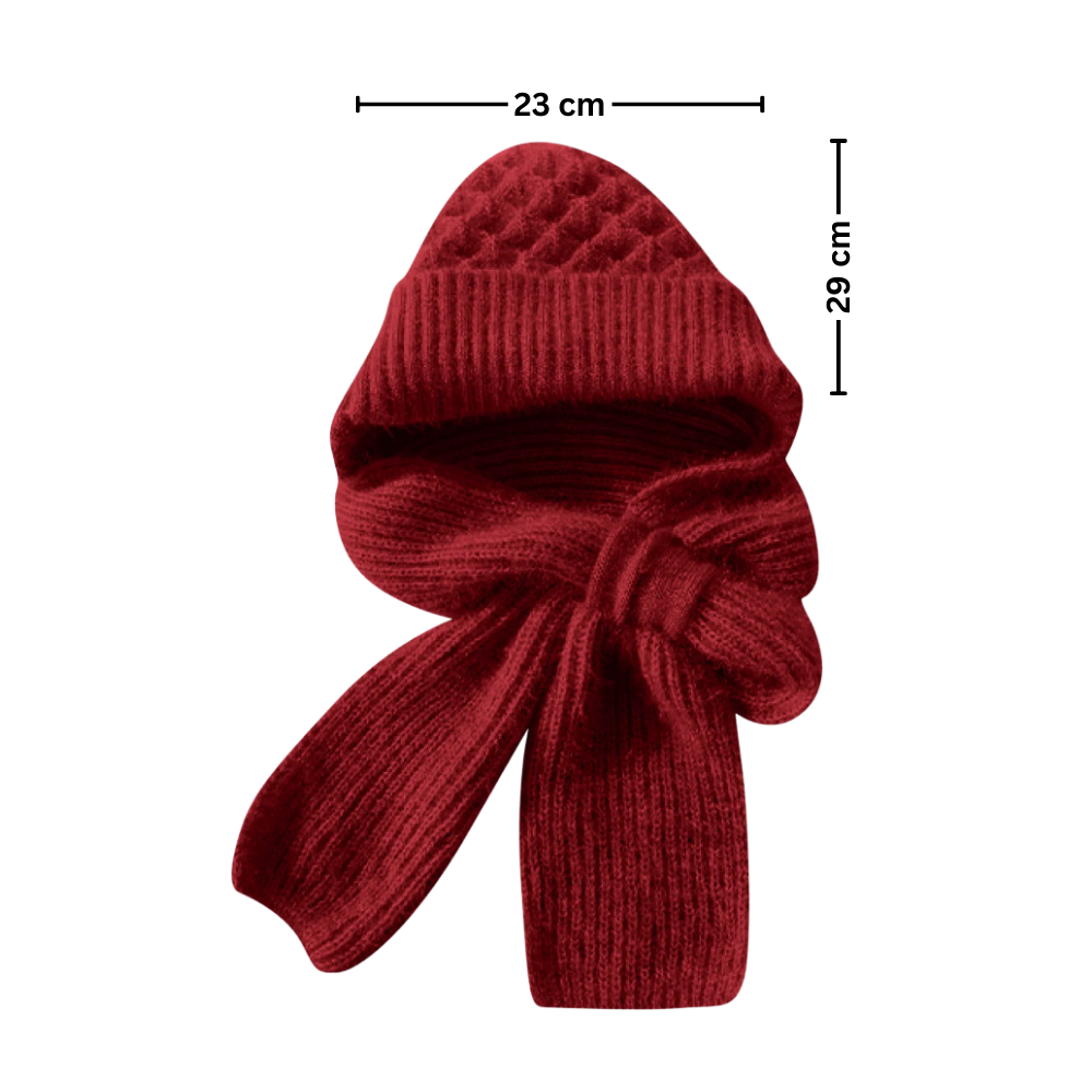 Gorro y bufanda de punto 2 en 1, con protección auditiva y material cortaviento
- Ozerty