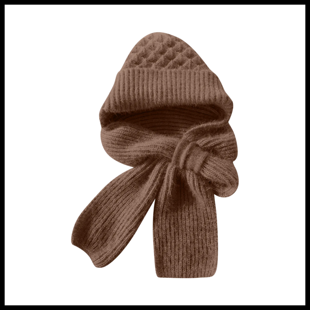 Gorro y bufanda de punto 2 en 1, con protección auditiva y material cortaviento
- Ozerty