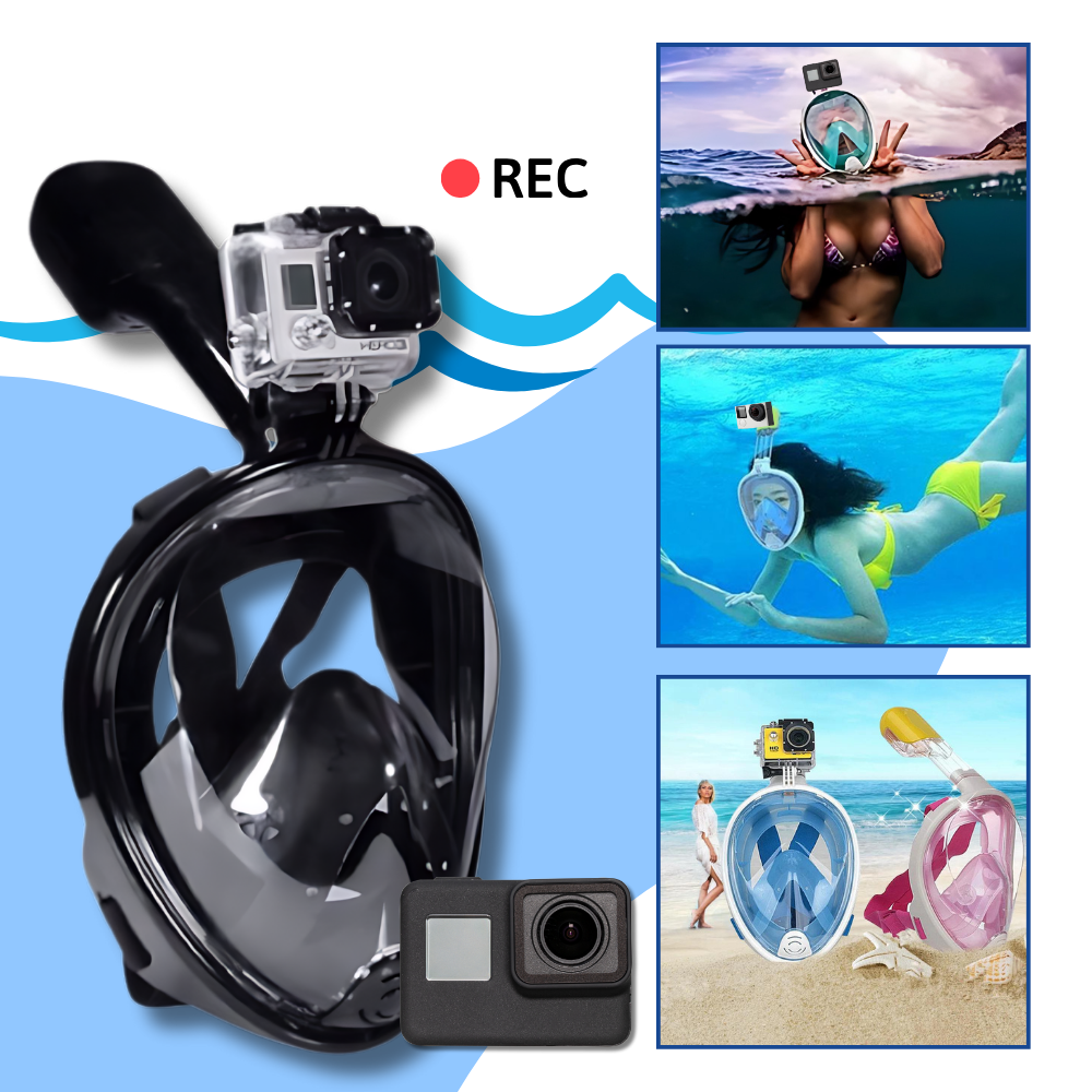 Máscara de snorkel con visión panorámica de 180°

 - Ozerty