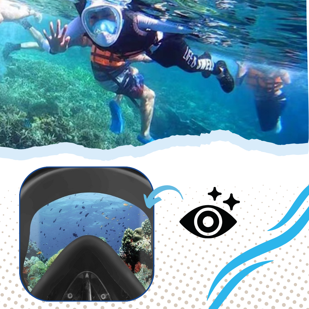 Máscara de snorkel con visión panorámica de 180°

 - Ozerty