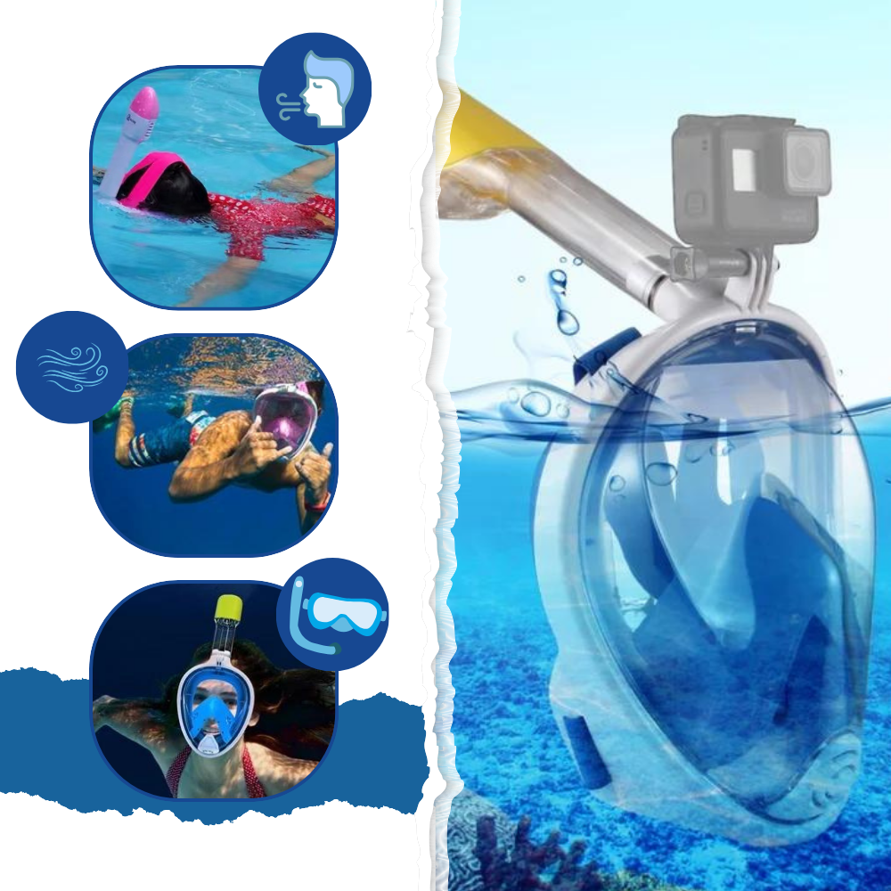 Máscara de snorkel con visión panorámica de 180°

 - Ozerty