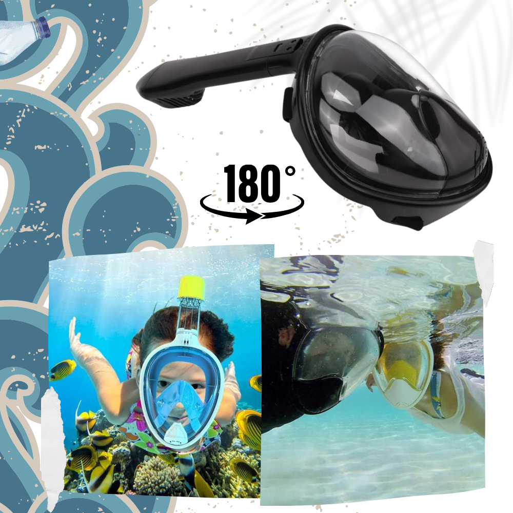 Máscara de snorkel con visión panorámica de 180°

 - Ozerty