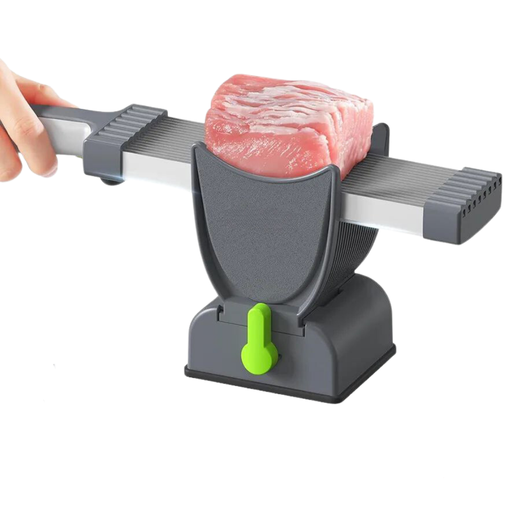 Cortadora de carne manual con grosor ajustable -Gris - Ozerty