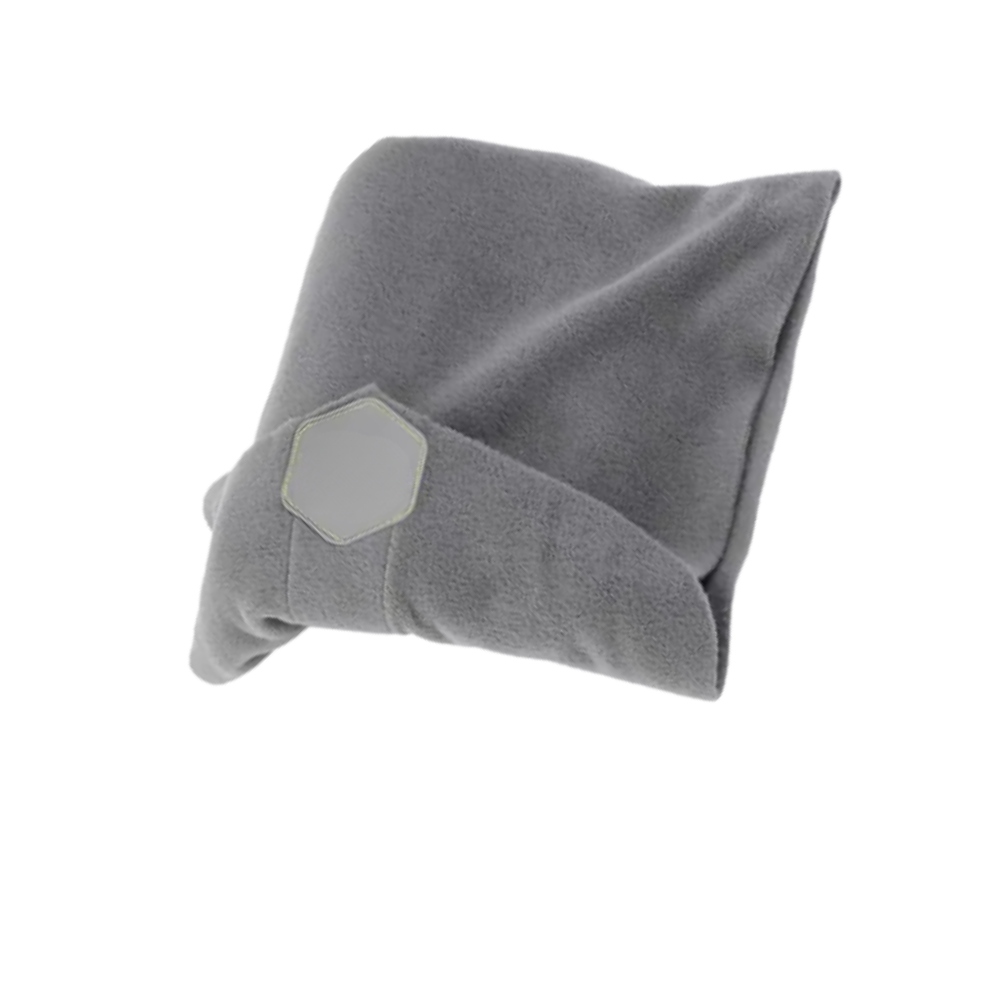 Almohada de viaje ajustable para el cuello -Gris - Ozerty
