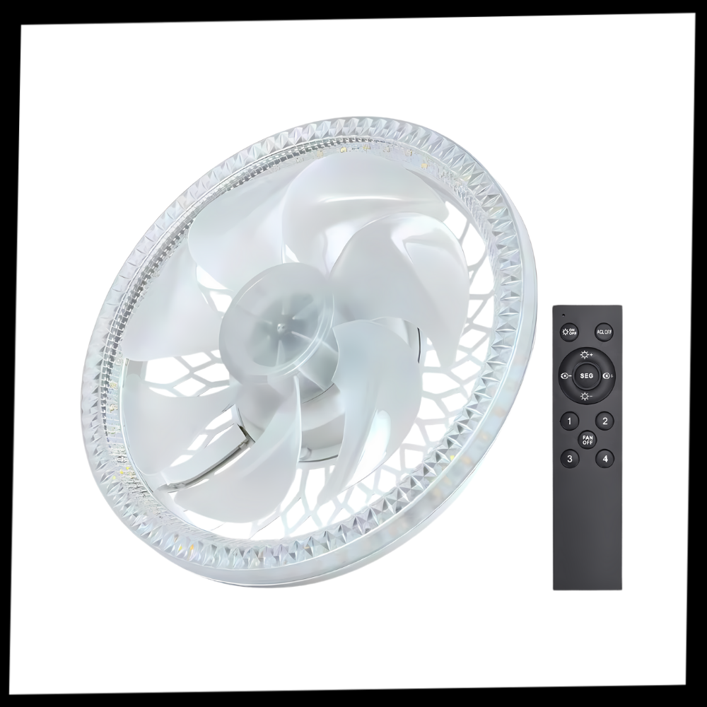 Ventilador de techo con luz y mando a distancia - Ozerty