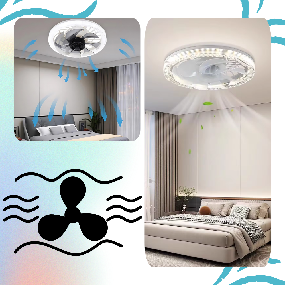 Ventilador de techo con luz y mando a distancia - Ozerty