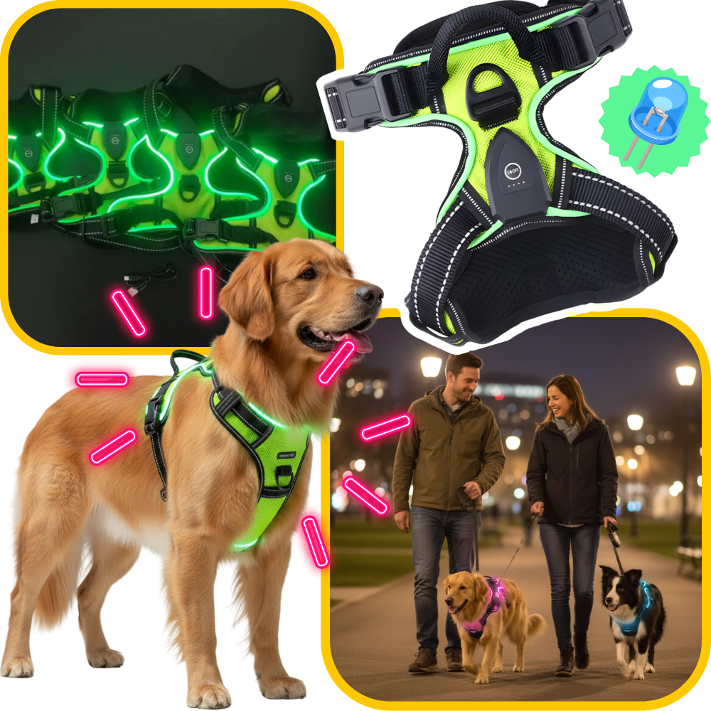 Arnés para perros con luz LED parpadeante - Ozerty