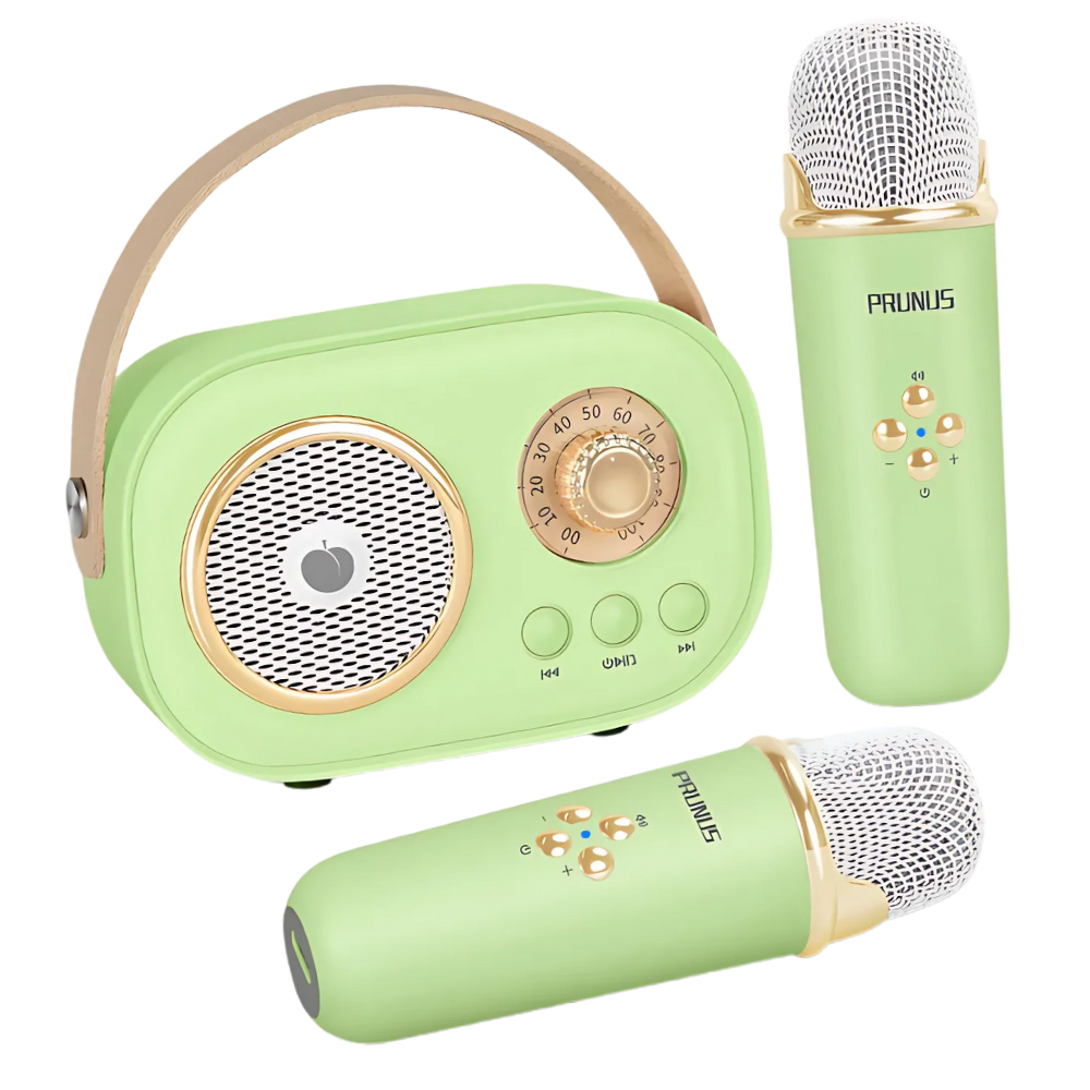 Mini karaoke Bluetooth con micrófonos duales -Verde - Ozerty