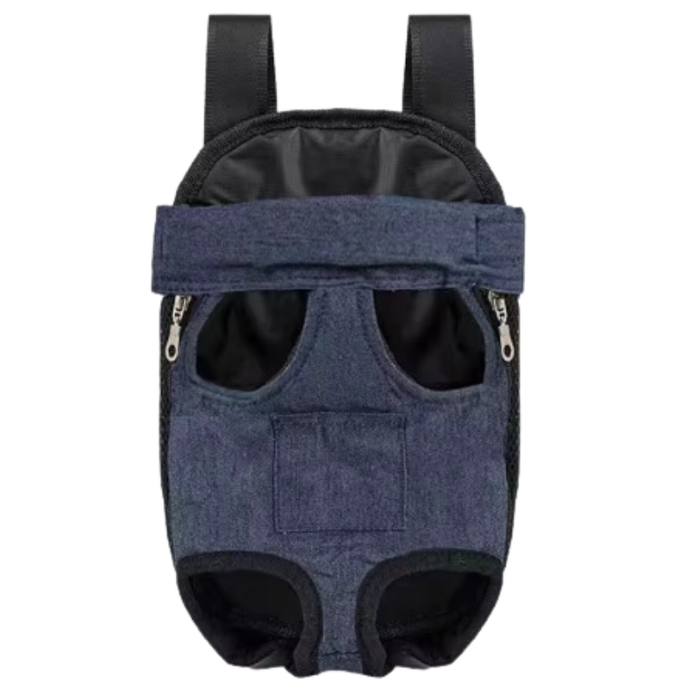 Mochila transportín para perros y gatos - Vaquero azul oscuro - Ozerty