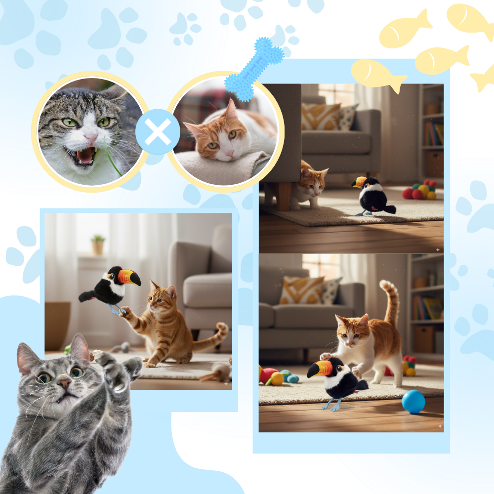 Juguete (pájaro) interactivo y realista para gatos  - Ozerty