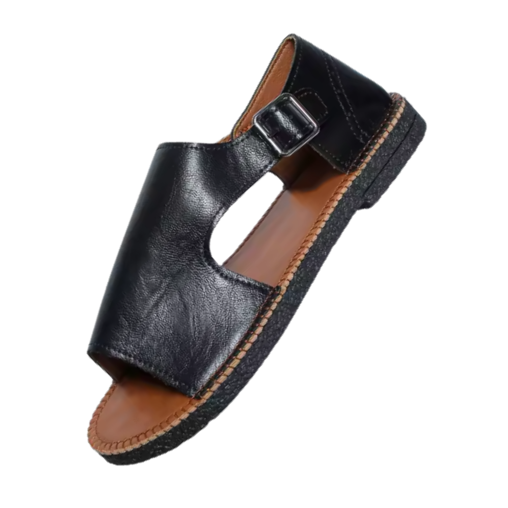 Sandalias ortopédicas vintage elegantes -Negro - Ozerty