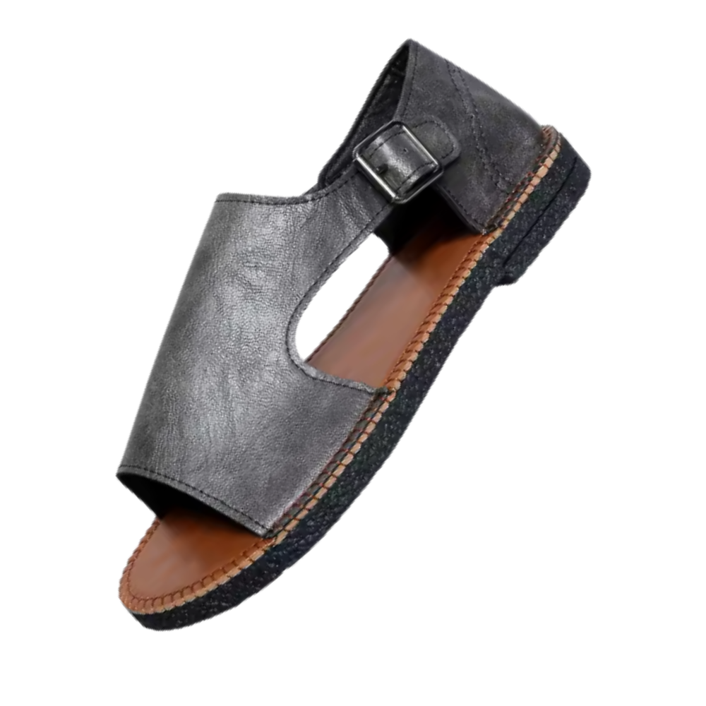 Sandalias ortopédicas vintage elegantes -Gris - Ozerty