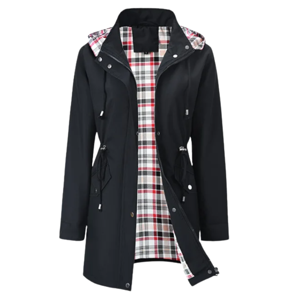 Elegante gabardina impermeable -Negro - Ozerty