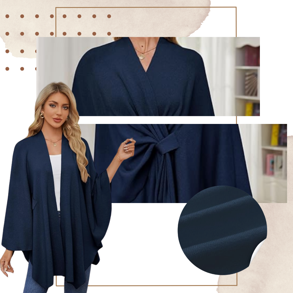 Poncho de punto elegante para mujer - Ozerty