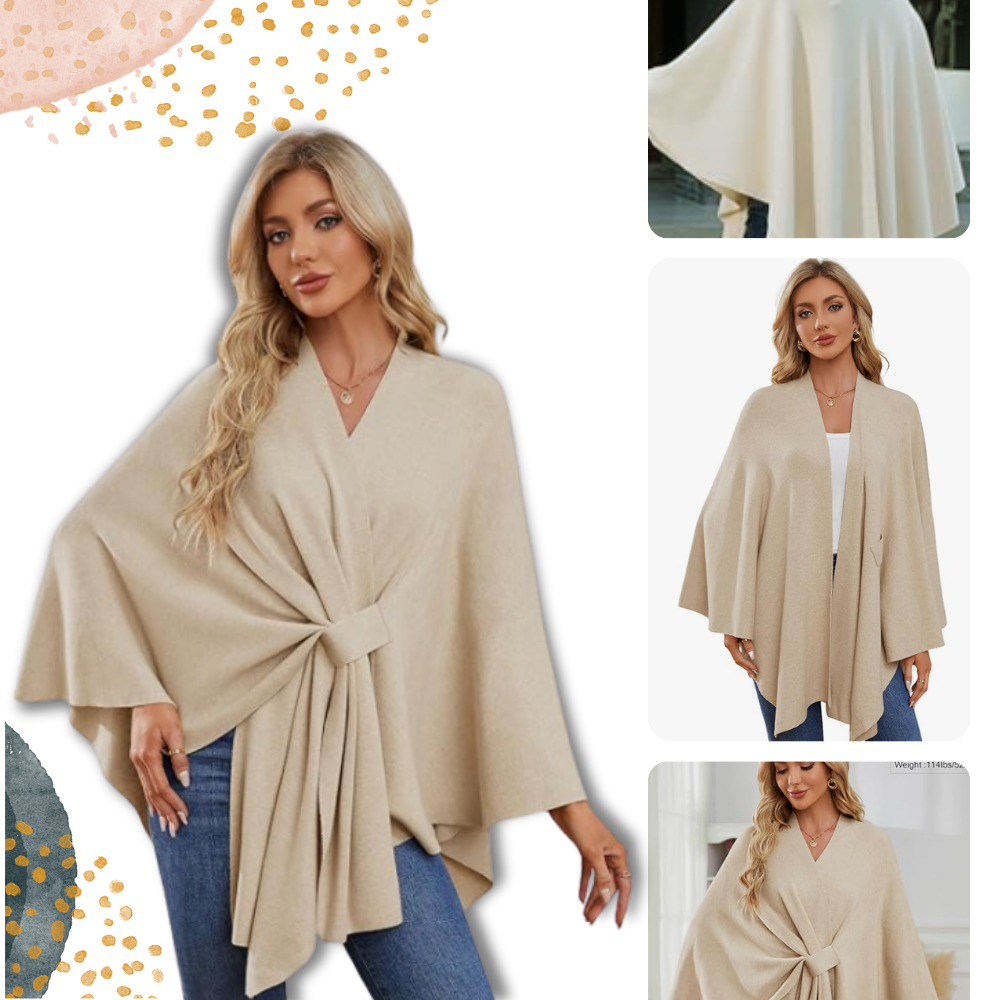 Poncho de punto elegante para mujer - Ozerty