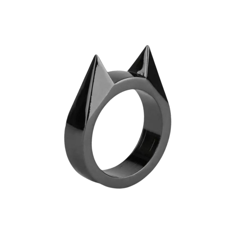 Anillo de autodefensa con forma de orejas de gato

 -Negro - Ozerty