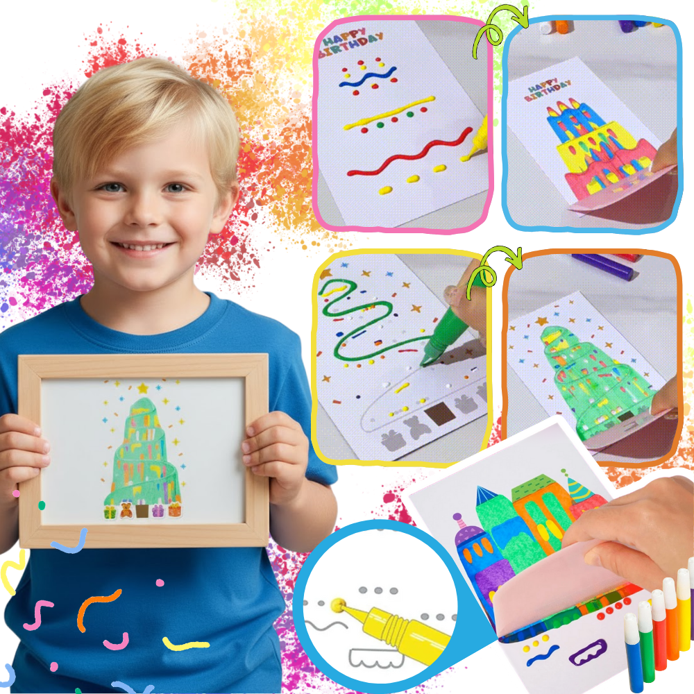 Colorida pintura artística con rasqueta - Ozerty