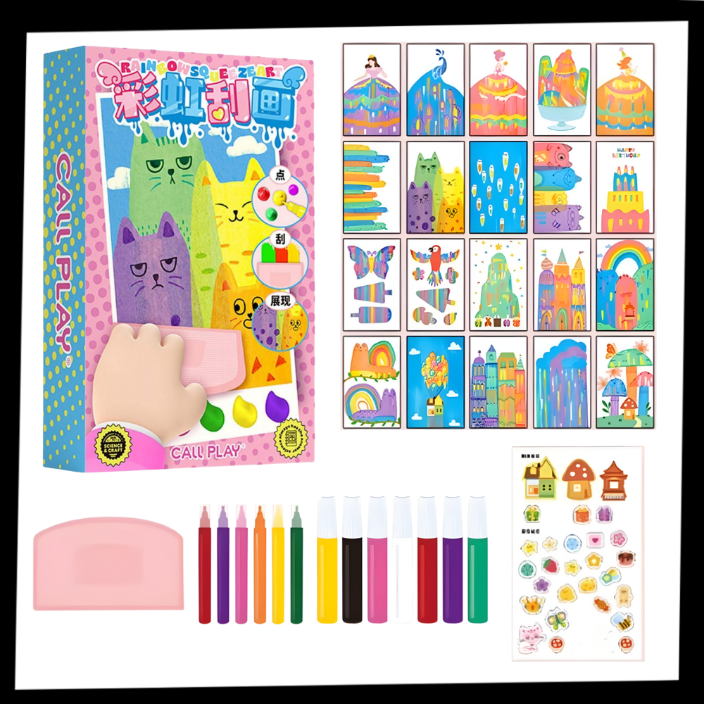 Colorida pintura artística con rasqueta - Ozerty