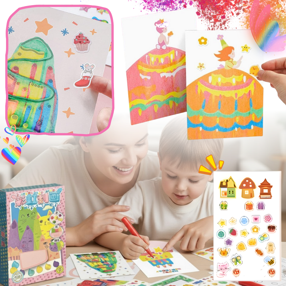 Colorida pintura artística con rasqueta - Ozerty