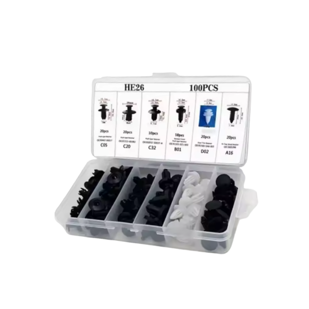 Kit completo de remaches para coche -100 unidades con herramientas - Ozerty