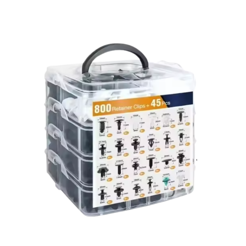 Kit completo de remaches para coche -800 unidades con herramientas - Ozerty