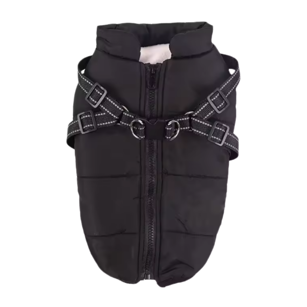 Arnés para perros Cozy Dog con chaqueta de invierno -Negro - Ozerty