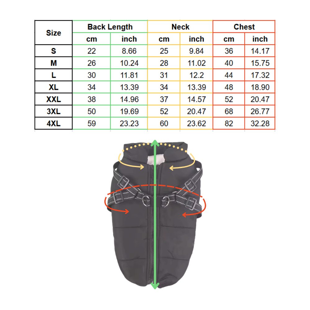 Arnés para perros Cozy Dog con chaqueta de invierno - Ozerty