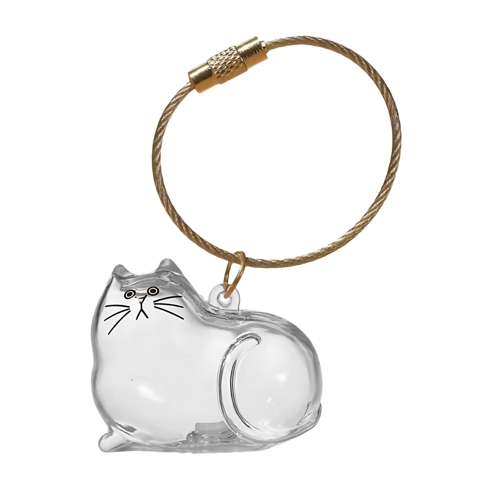 Llavero para pelo de gato -Blanco regordete - Ozerty