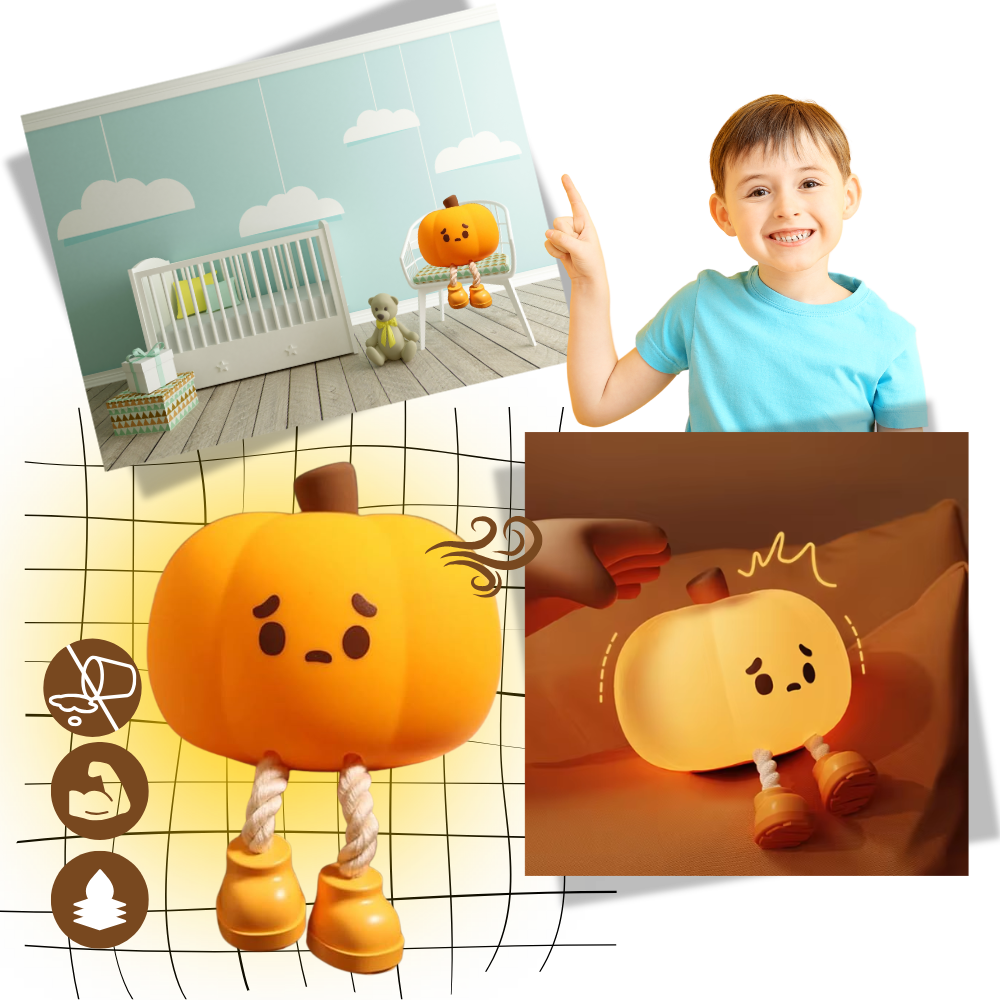 Lámpara nocturna con forma de calabaza triste - Ozerty