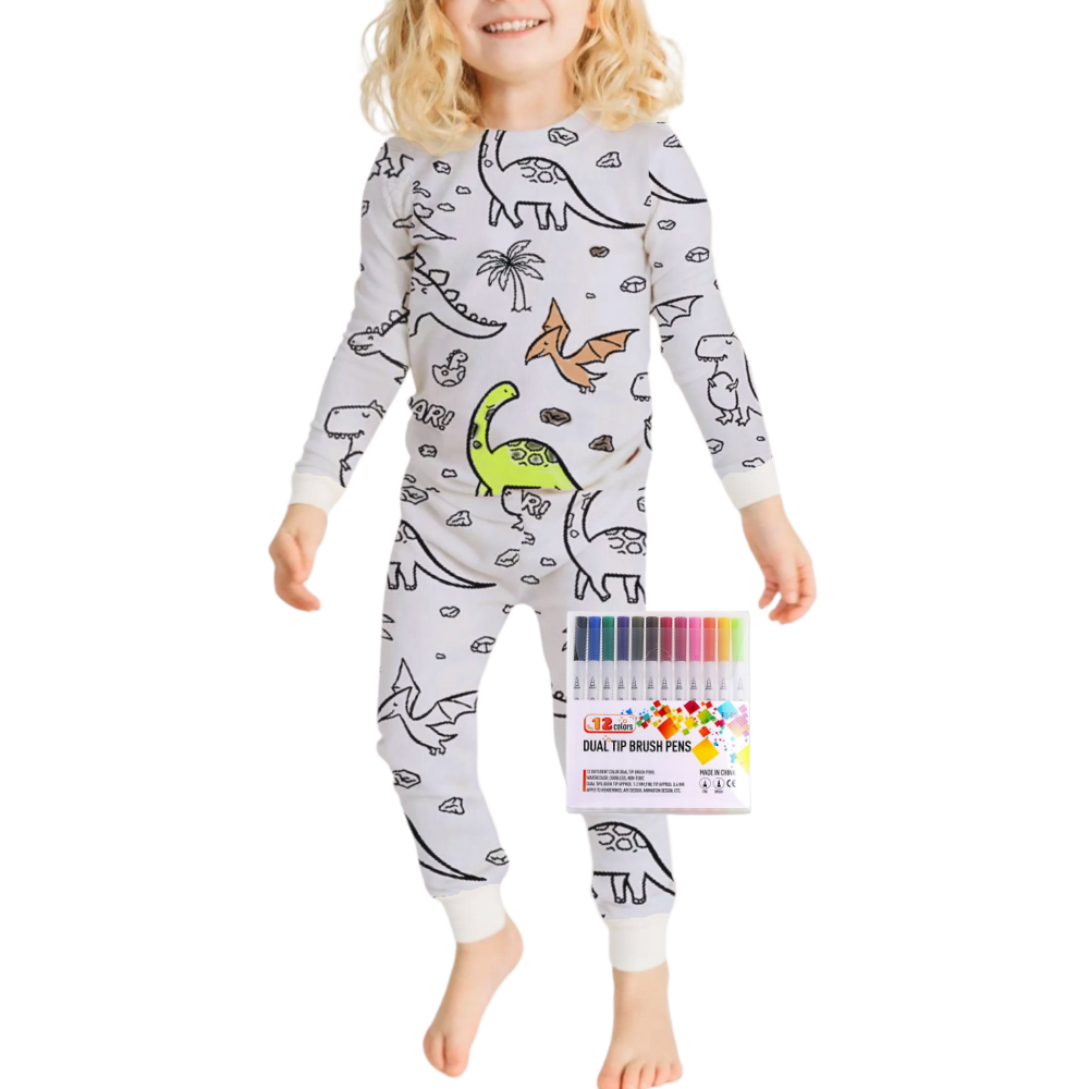 Pijama coloreable -Dinosaurios - Ozerty