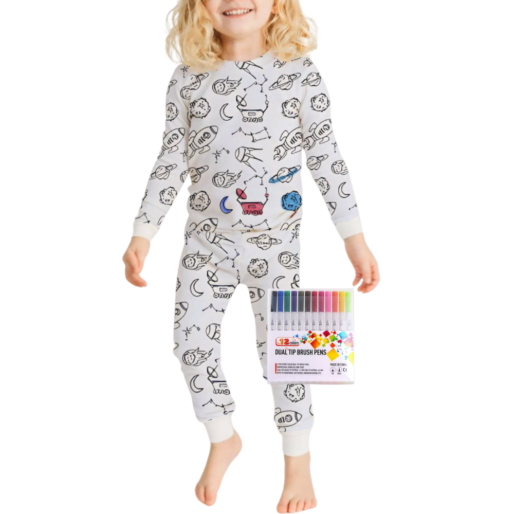 Pijama coloreable -Galaxia - Ozerty