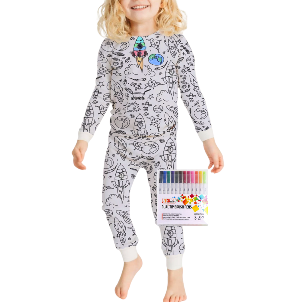 Pijama coloreable -Misión en el espacio - Ozerty