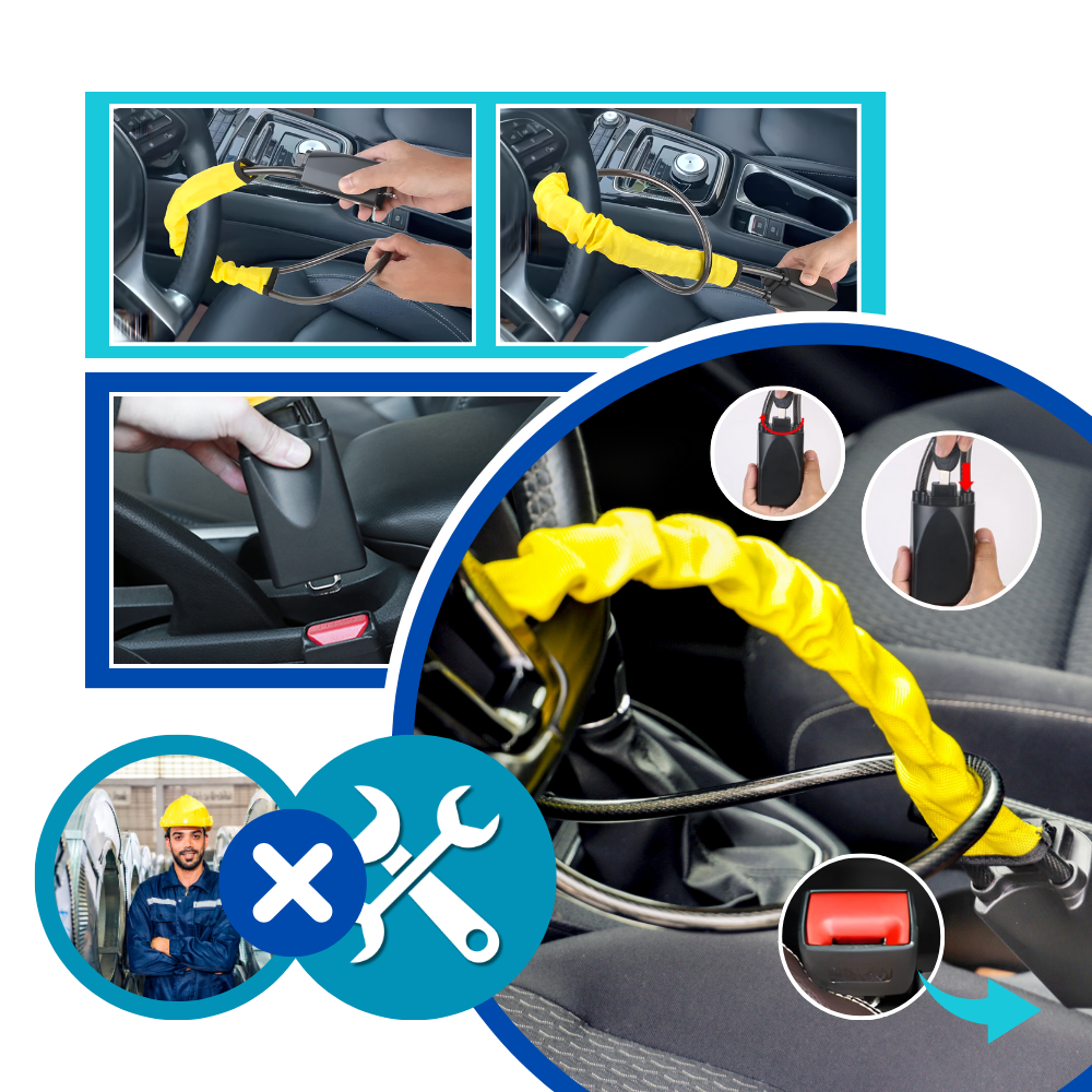 Cerradura de doble seguridad para volante - Ozerty