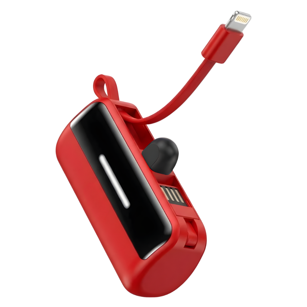 Mini batería externa de pie eficiente y fiable -Rojo - Ozerty
