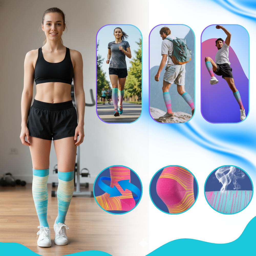 Calcetines elásticos de compresión con puntera abierta - Ozerty