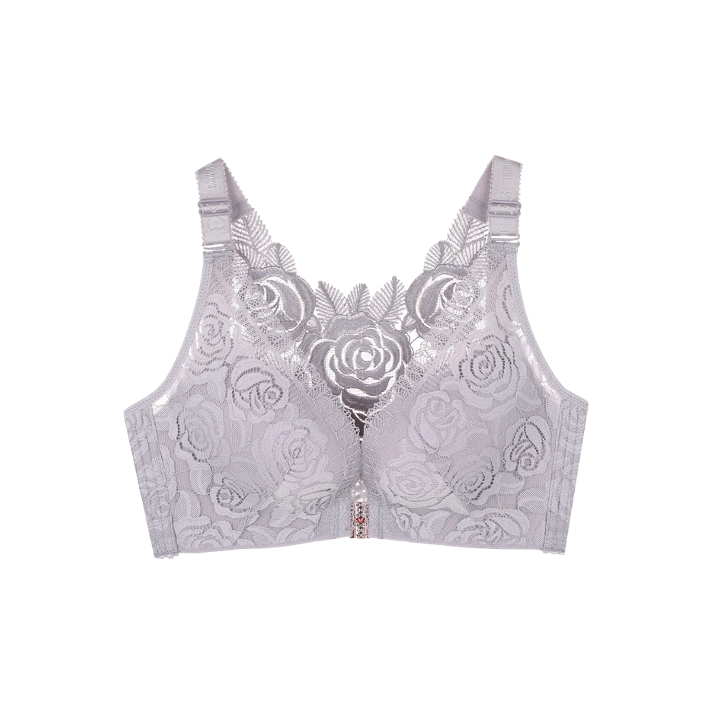 Elegante sujetador push-up de encaje  -Gris - Ozerty
