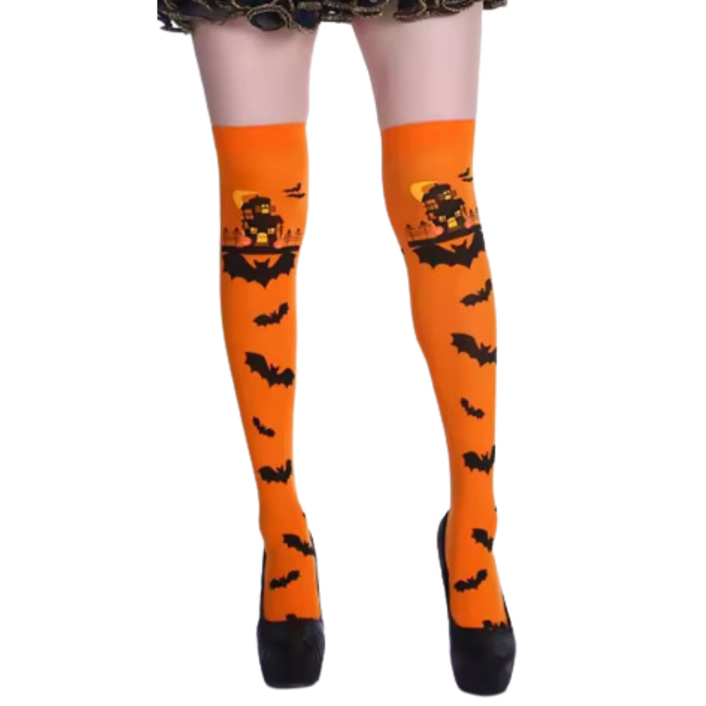 Calcetines de compresión para Halloween -Murciélagos ambar - Ozerty