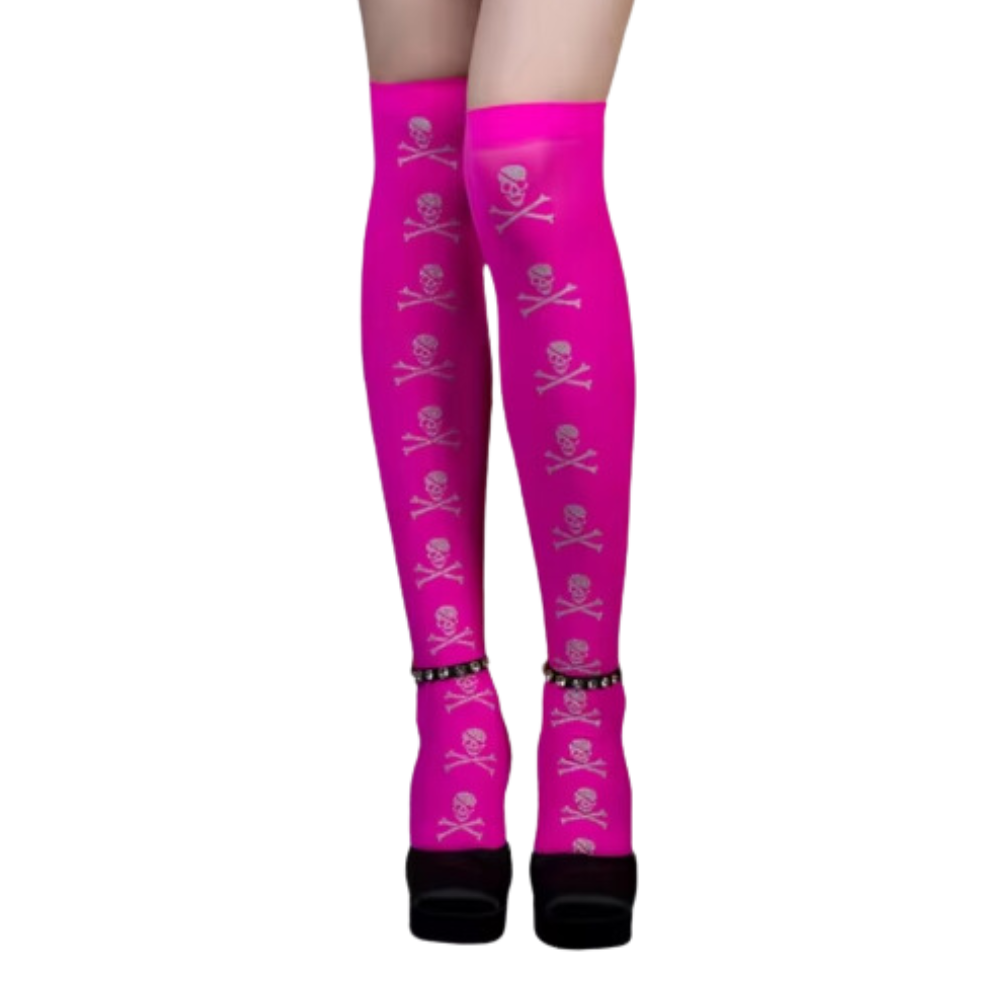 Calcetines de compresión para Halloween -Esqueleto rosa - Ozerty