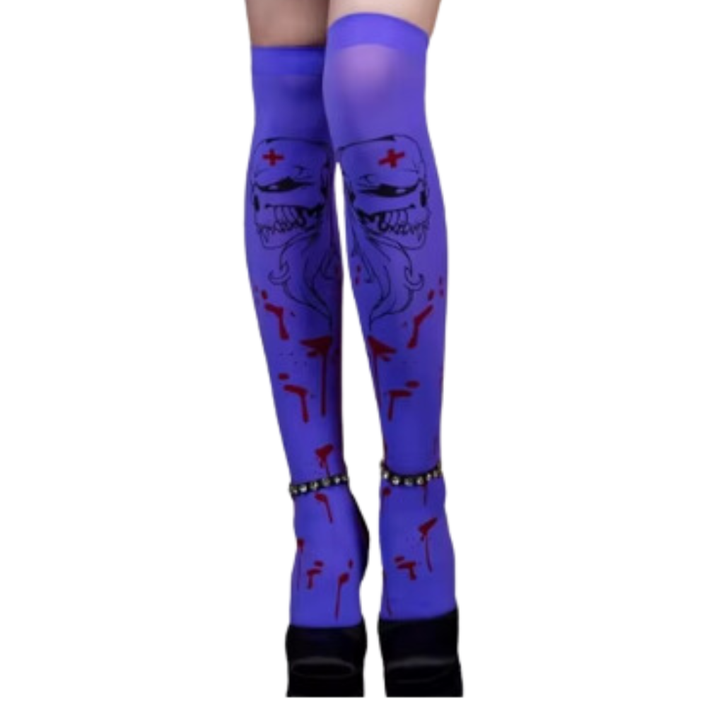 Calcetines de compresión para Halloween -Veneno morado - Ozerty