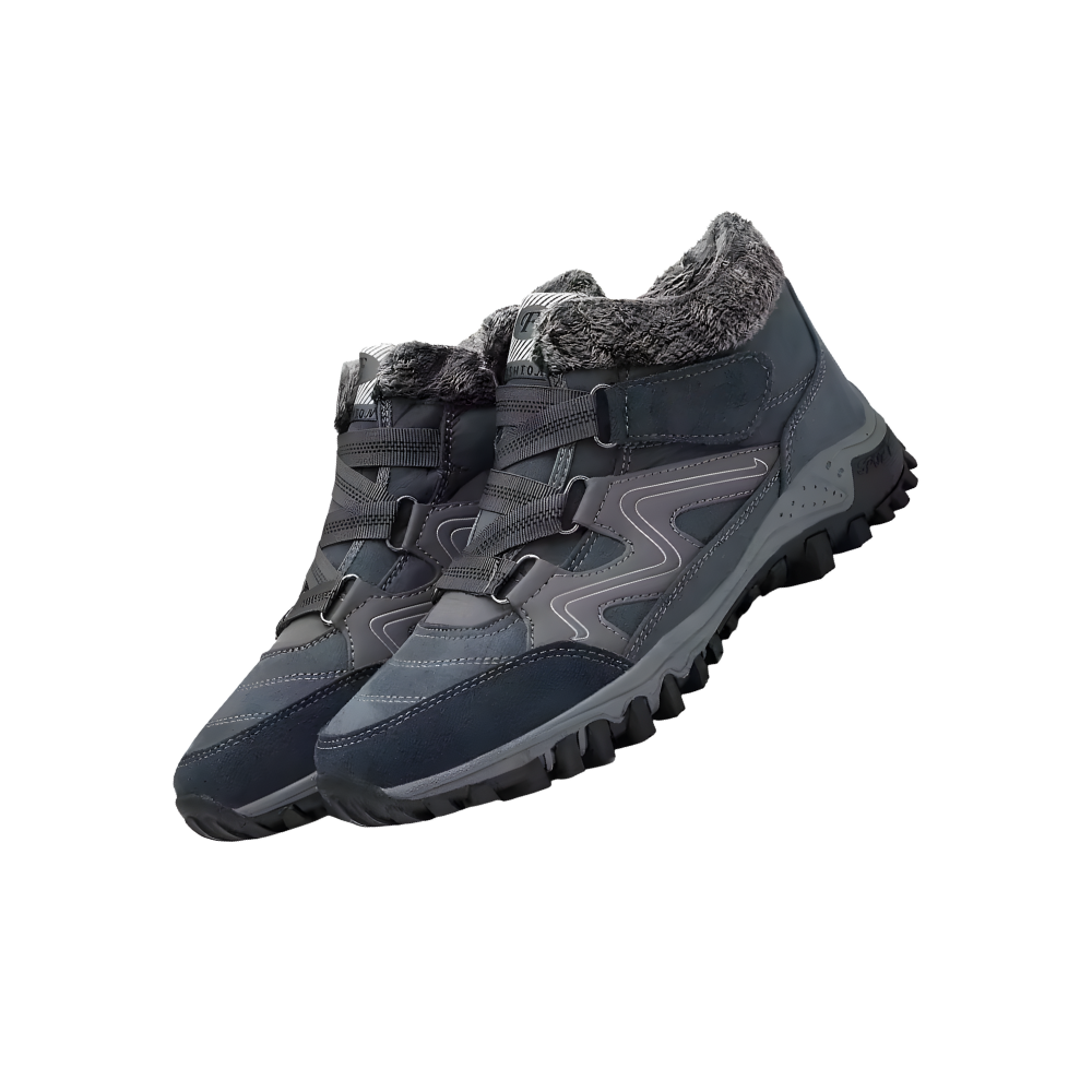 Zapatos cálidos de invierno con forro polar -Gris azulado - Ozerty