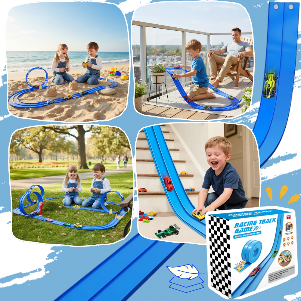 Pista de coches flexible de 2 carriles - Ozerty